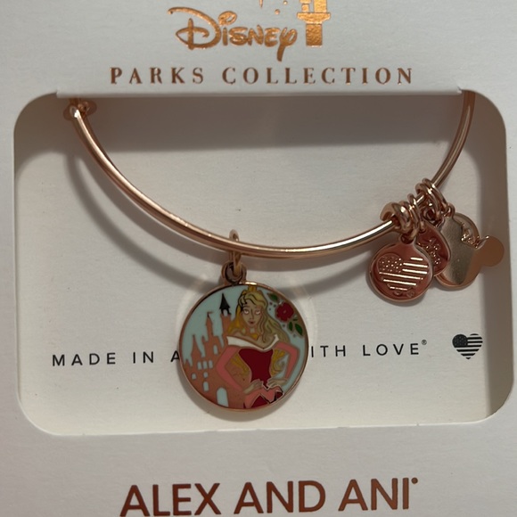 Disney Alex and Ani Rose Gold PRINCESS AURORA SLEEPING BEAUTY Bracelet. - Picture 5 of 5